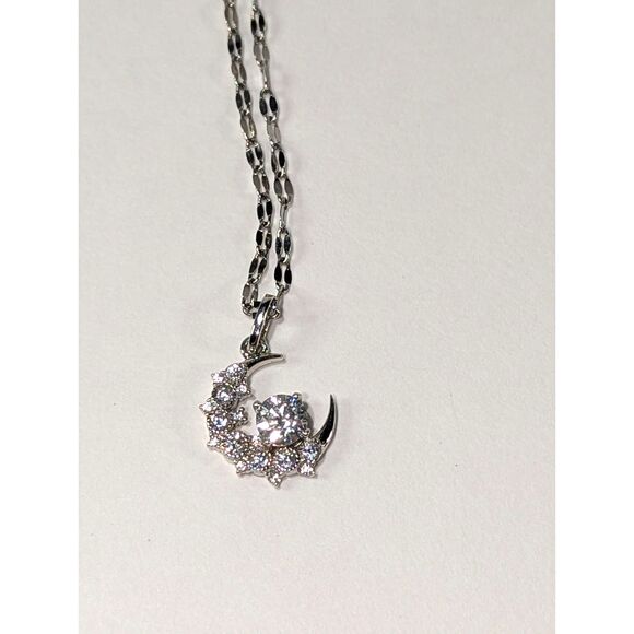 Half Moon Rhinestone Necklace - Picture 2 of 7